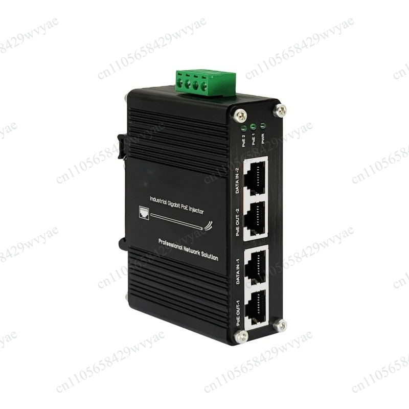 Outdoor Power Adapter - 60W 2‑Port PoE Injector 10/100/1000M Gigabit
