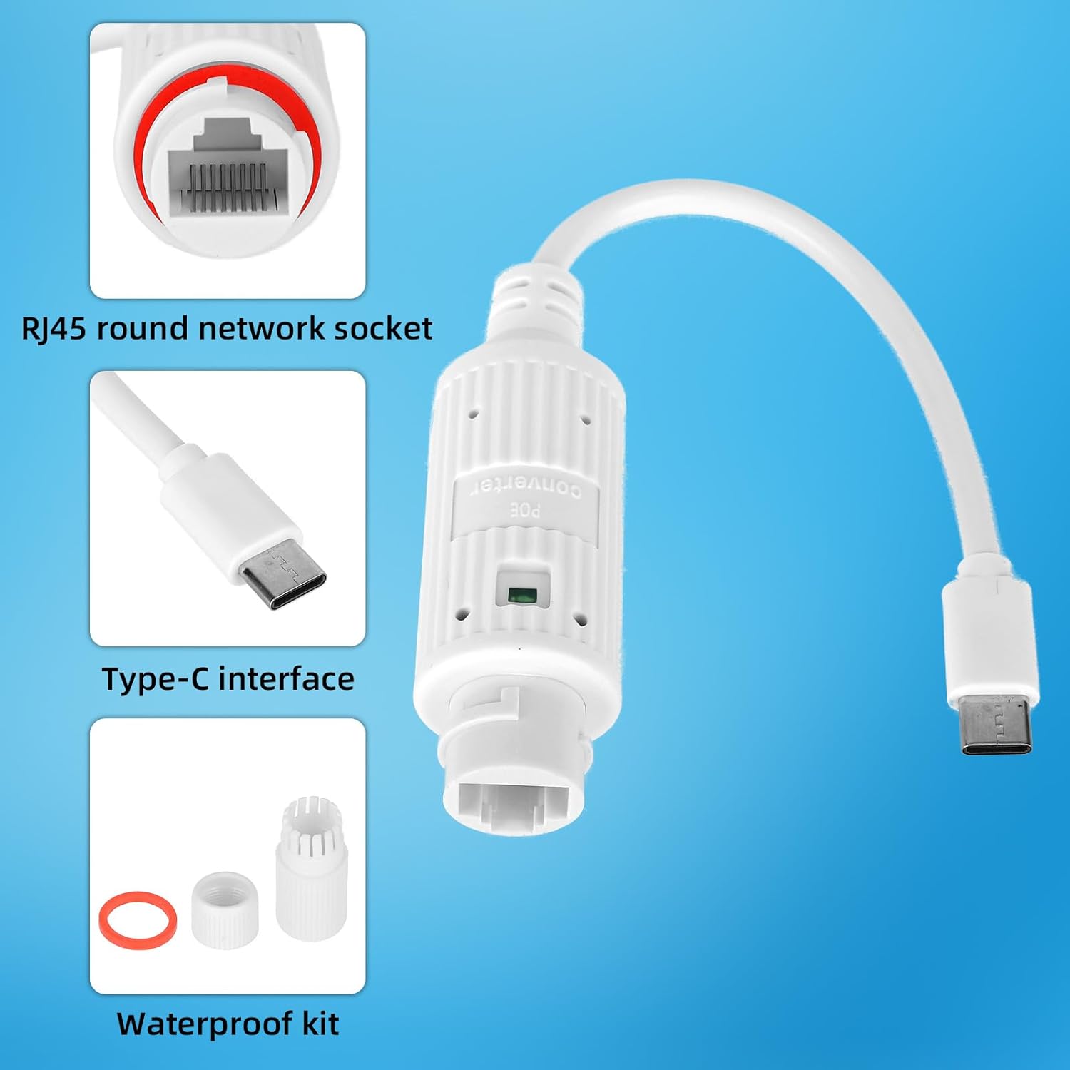 Outdoor Power Adapter Usb - POE to USB-C Power Converter Outdoor