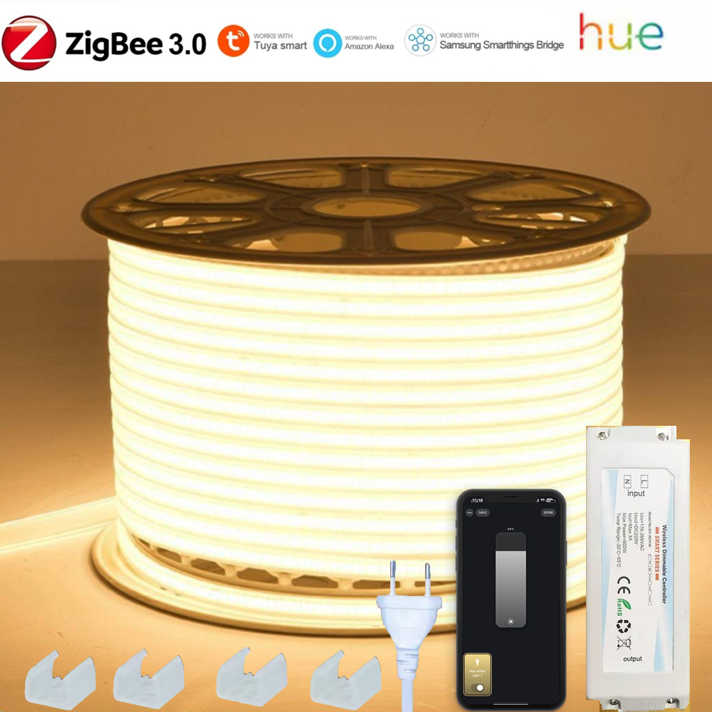EU 220V ZIGBEE 3.0 COB LED Str - Outdoor Power Point Zigbee ulasan dan harga