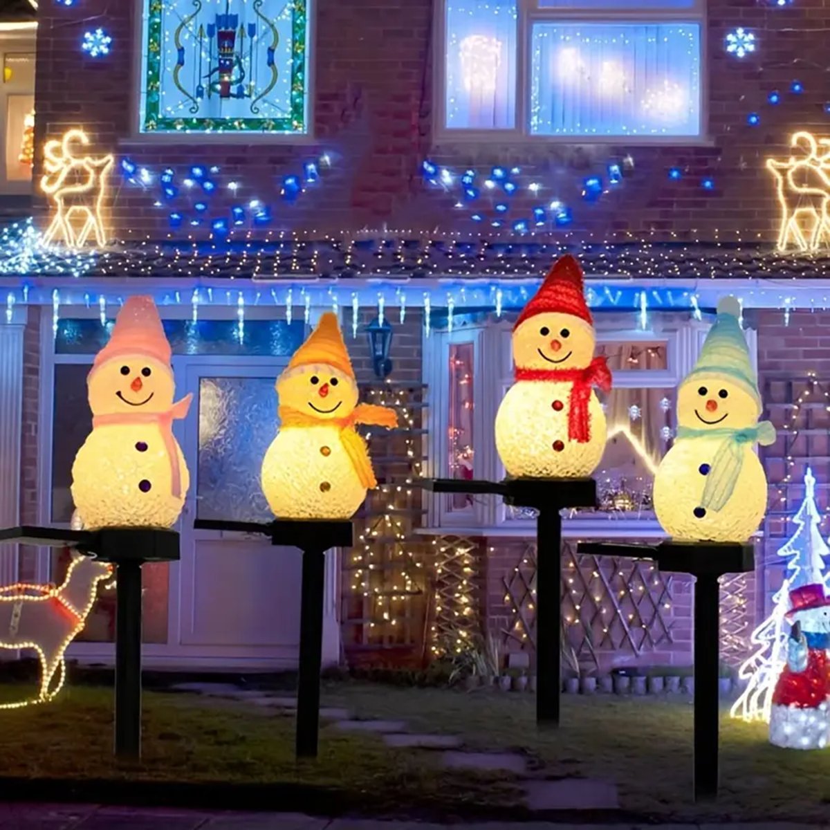 LED Snowman Solar Garden Light - Outdoor Power For Xmas Lights ulasan dan harga