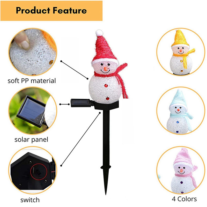 LED Snowman Solar Garden Light - Outdoor Power For Xmas Lights ulasan dan harga
