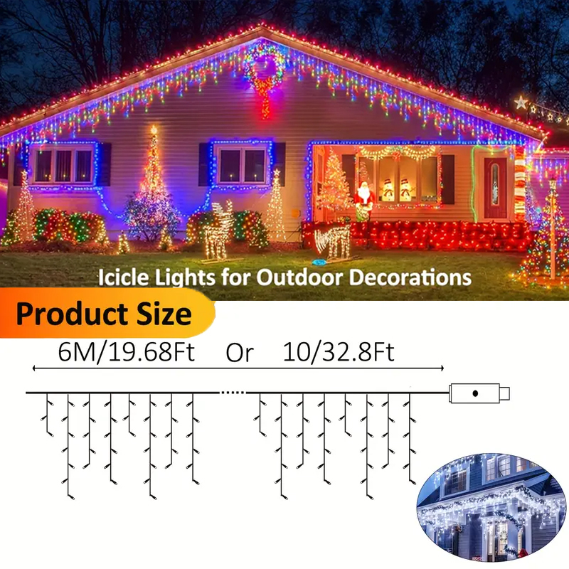 Solar Icicle Lights Outdoor Fa - Outdoor Power For Xmas Lights ulasan dan harga
