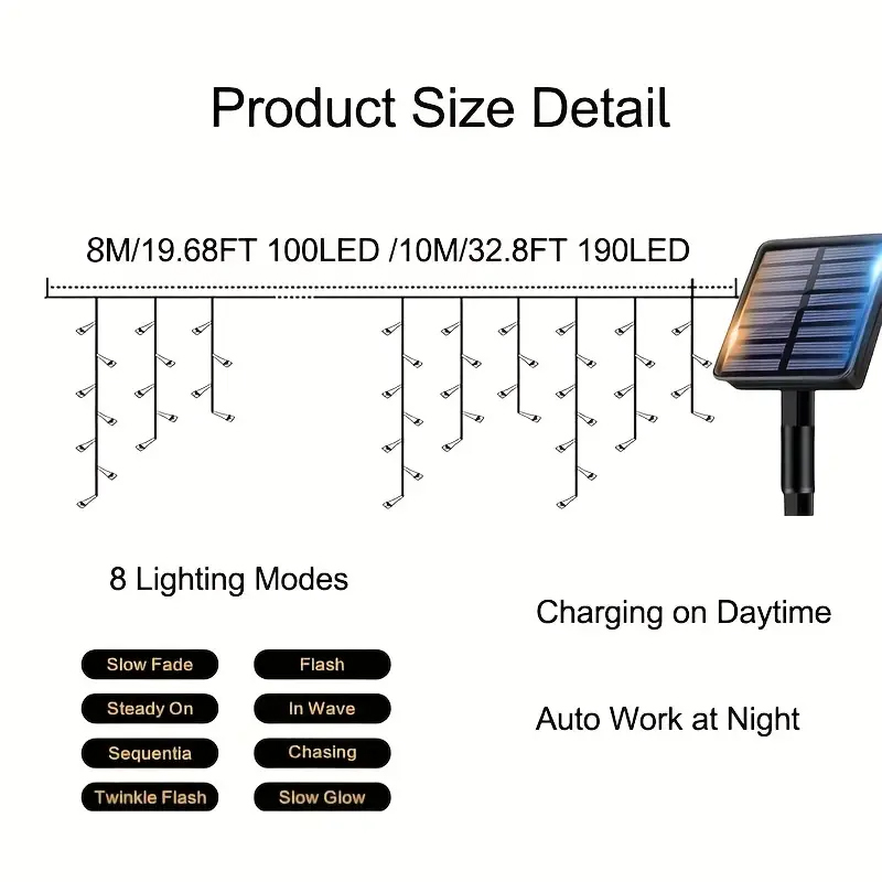 Solar Icicle Lights Outdoor Fa - Outdoor Power For Xmas Lights ulasan dan harga