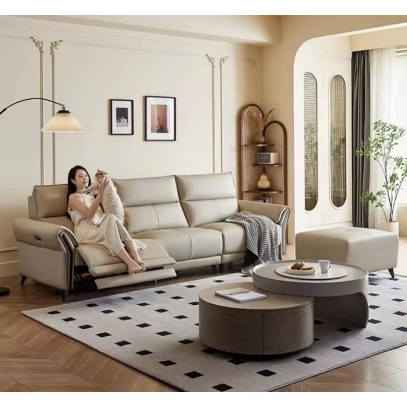 Italian Minimalist Cream Strai - Outdoor Power Recliner ulasan dan harga