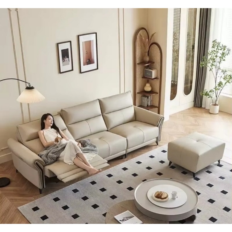 Italian Minimalist Cream Strai - Outdoor Power Recliner ulasan dan harga