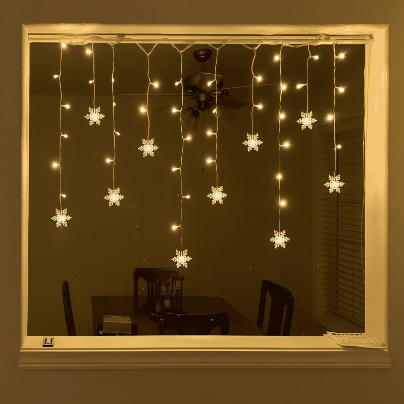 USB Powered Snowflake Curtain  - Outdoor Power For Xmas Lights ulasan dan harga