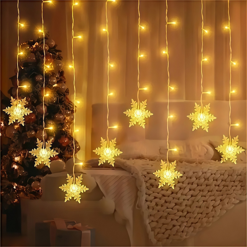 USB Powered Snowflake Curtain  - Outdoor Power For Xmas Lights ulasan dan harga